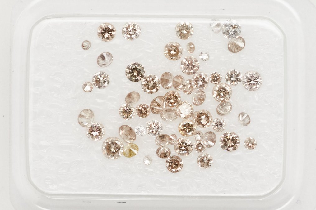 没有保留价 - 56 pcs 钻石  (天然)  - 0.84 ct - 圆形 - SI1 微内含一级, SI2 微内含二级, I1 内含一级, I2 内含二级, I3 - 安特卫普宝石报告（GRA） #2.1