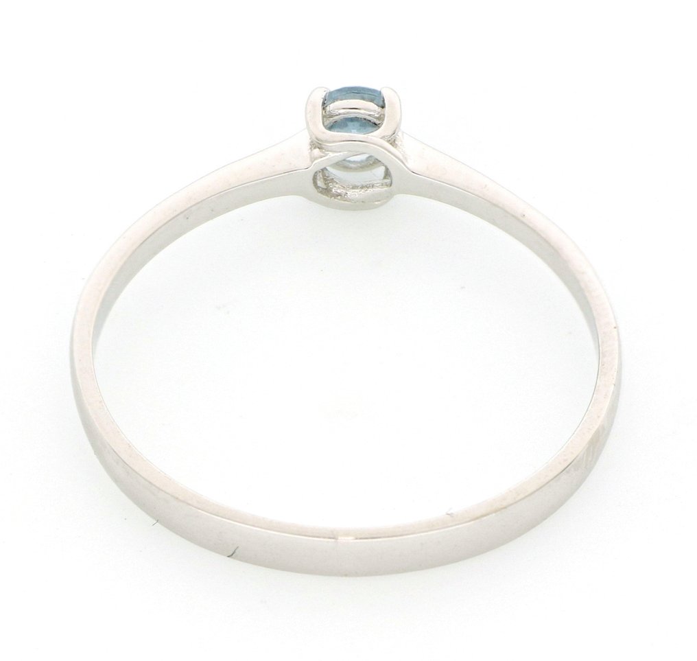 沒有保留價 - 戒指 - 18 克拉 白金 -  0.10ct. tw. 黃玉 #2.1