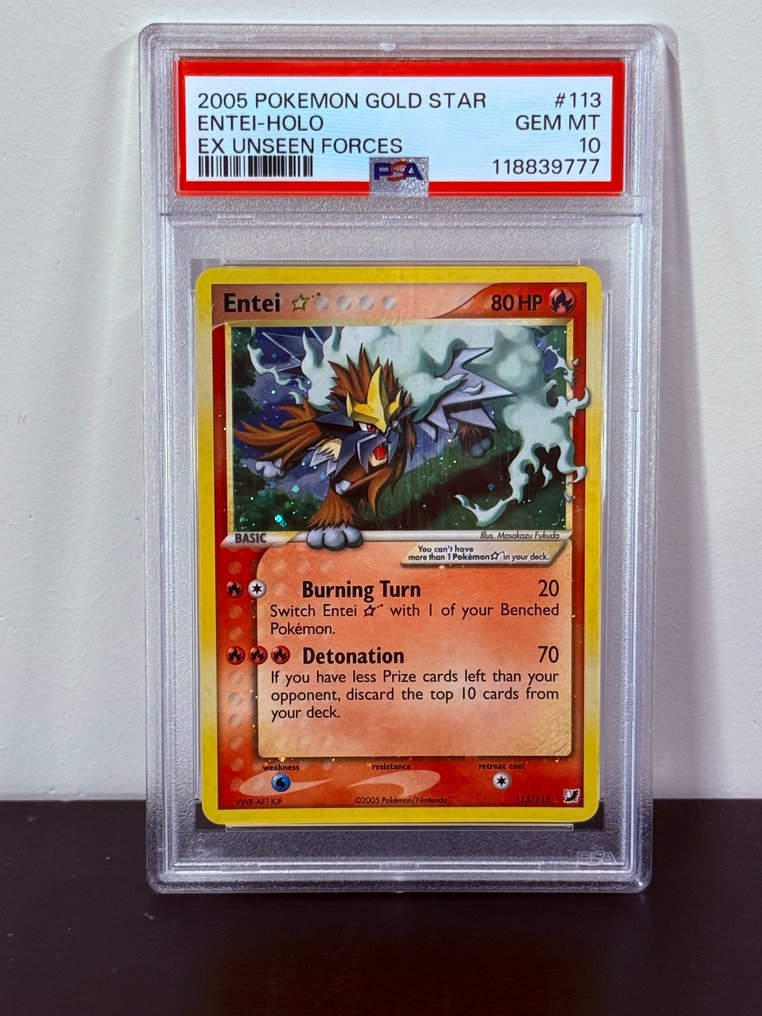 Pokémon - 1 Graded card - Entei #113 Foil - PSA 10 - EX #1.0