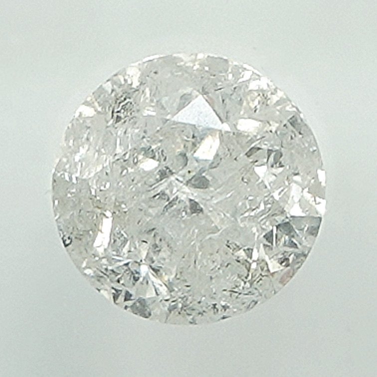 Ingen mindstepris - 1 pcs Diamant  (Natur)  - 0.50 ct - Rund - G - I3 - Gem Report Antwerp (GRA) #1.0