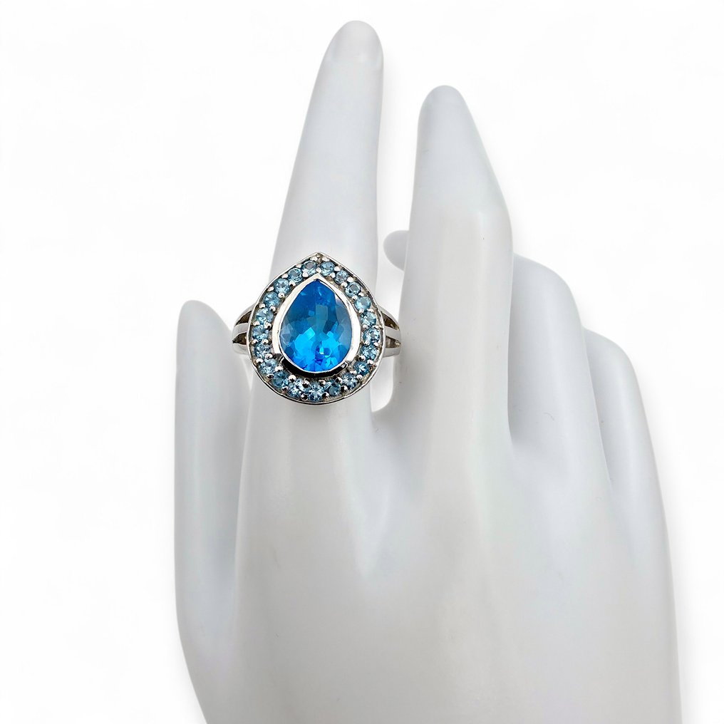Senza prezzo di riserva - Anello Argento - Topaz (Certificato) #1.0