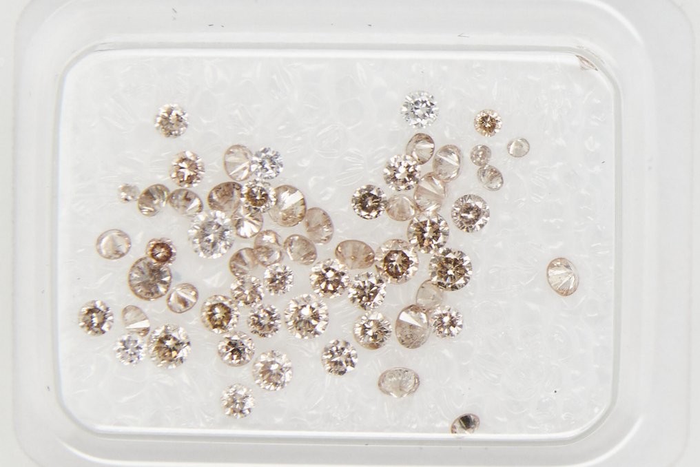 没有保留价 - 59 pcs 钻石 (天然) - 0.95 ct - 圆形 - I1 内含一级, I2 内含二级, I3 - 安特卫普宝石报告(GRA) #2.1