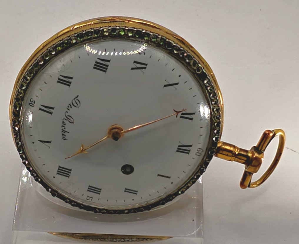 Des Roches Geneve - Lepine Spindeluhr - Emaillerückseite - Diamanten und Perlen - Der Fischfang - Schweiz um 1770 - Earlier than 1850 #4.3