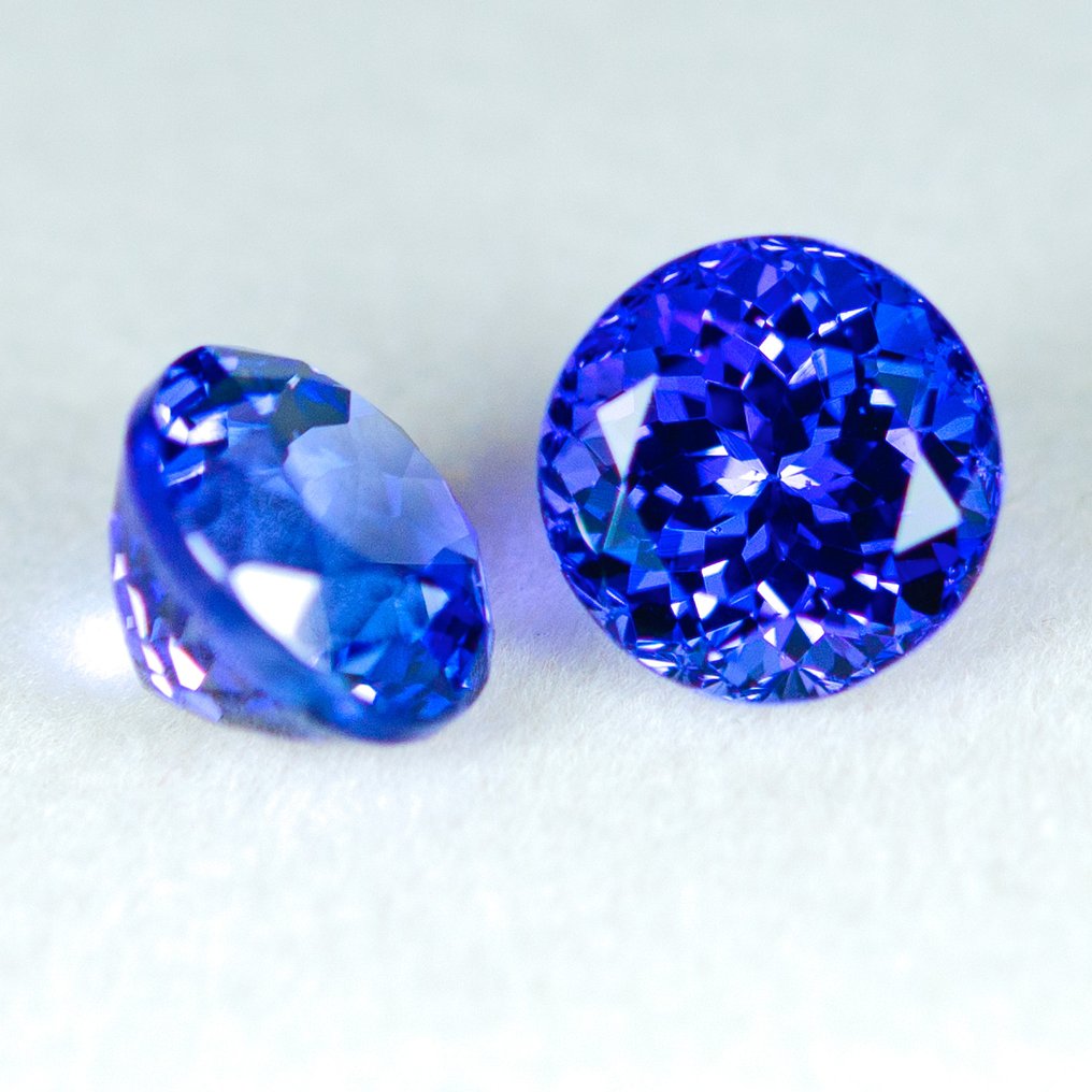 2 pcs  蓝色 坦桑石  - 7.67 ct - 国际有色宝石协会（ICA GemLab） #2.1