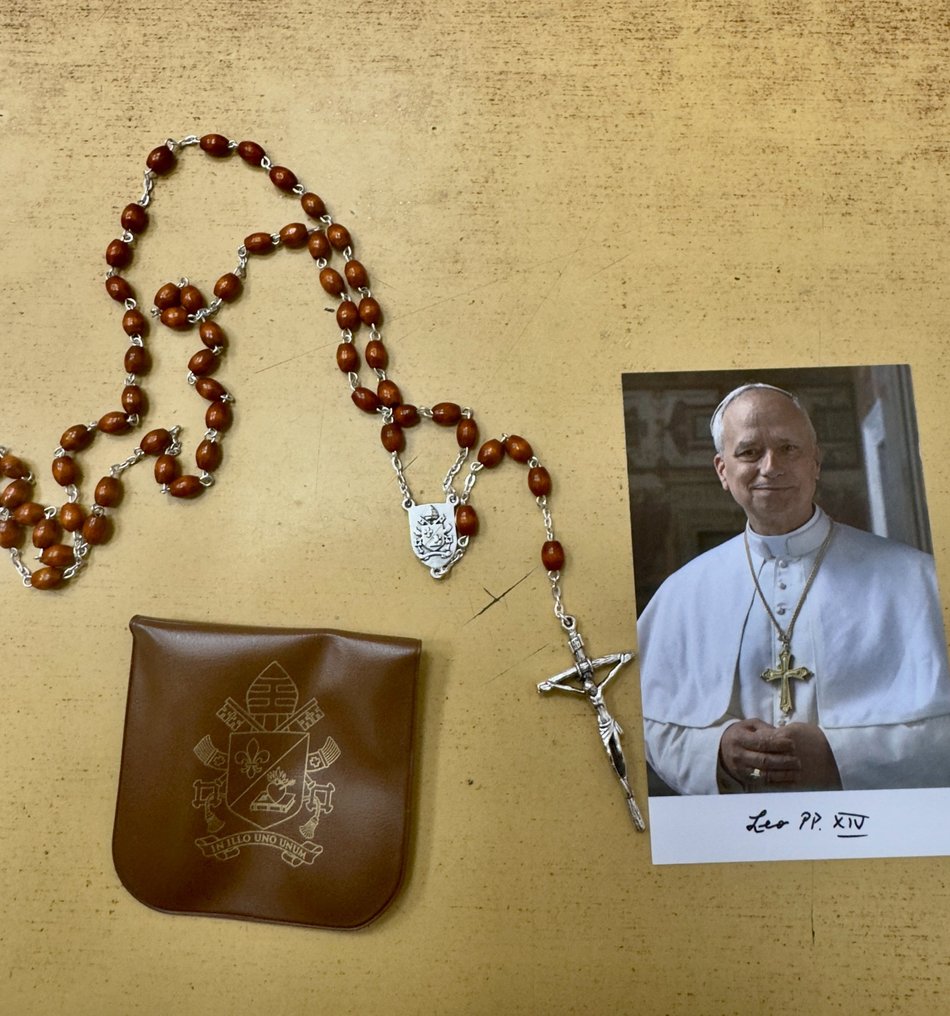 Papa Leone XIV - Rozenkrans van het audiëntie - gezegend en gegeven door de Heilige Vader - Verzilverd - 2025 #1.0