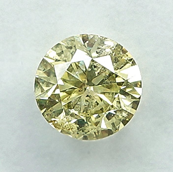 Sem preço de reserva - 1 pcs Diamante  (Colorido natural)  - 0.23 ct - Redondo - Fancy intense Amarelo - I2 - International Gemological Institute (IGI) #1.0