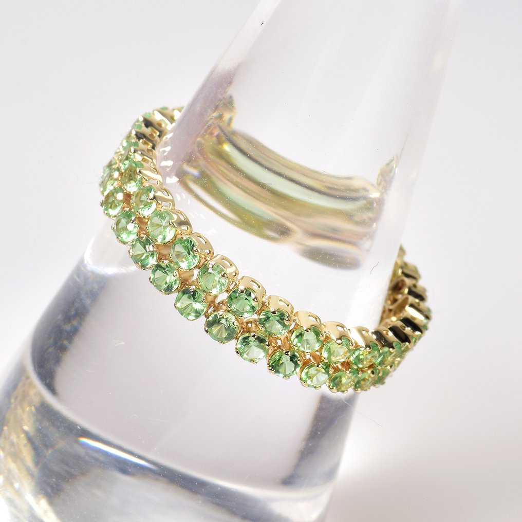 Sans prix de réserve - Bague - 14 carats Or jaune - 1.73ct. tw. Tsavorite - Certificat GFCO #2.1
