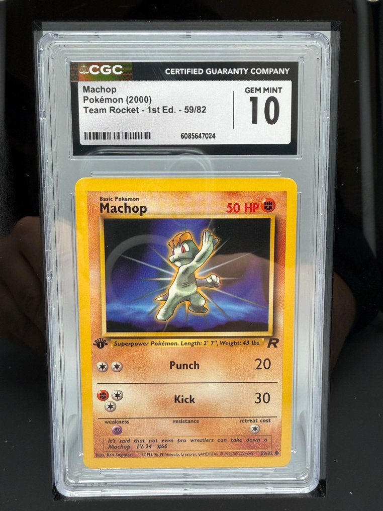 Pokémon Graded card - Machop Őskiadás - CGC 10 - WOTC - Team Rocket #3.2