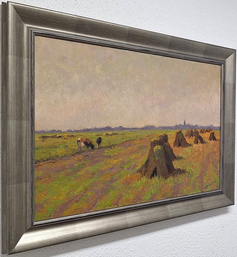 François Jacob D. BOERS (1914-1987) - ** NO RESERVE ** Landschap met in de verte een dorp #3.2