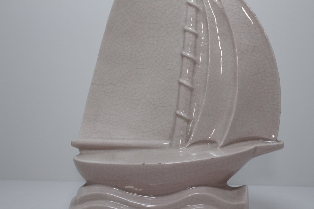 Statue, Zeilboot - 38 cm - Earthenware #1.0