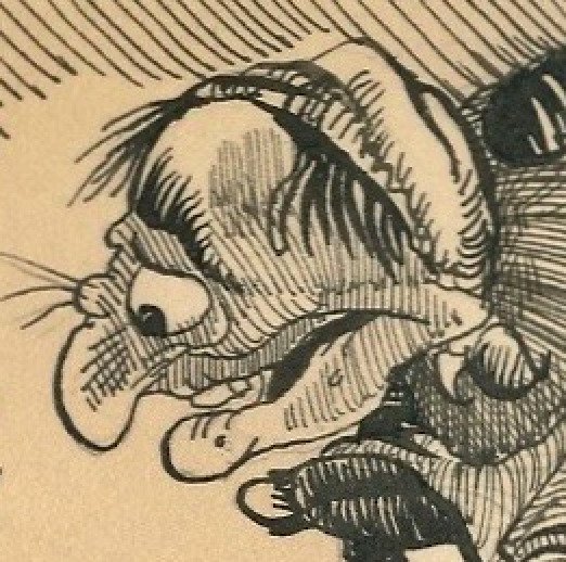 Dulieu, Jean - 1 Original drawing - Paulus de Boskabouter - "De heks Eucalypta in een boom" - gesigneerd (begin jaren 1950) #2.1