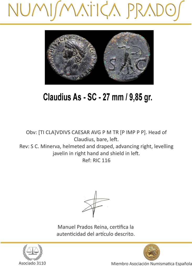 Roman Empire. Claudius (AD 41-54). As SC (No reserve price) #1.0