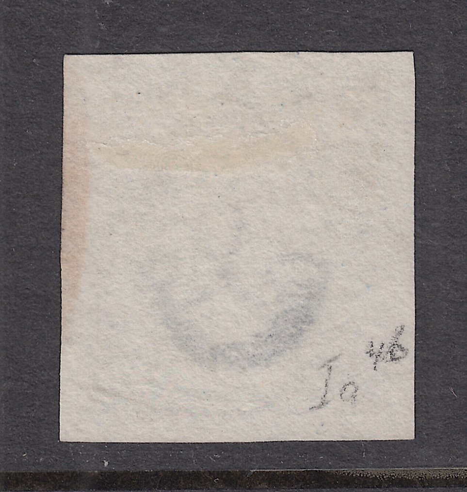 Ολλανδία 1852 - Κόνη Γουίλεμ ΙΙΙ, σε βαθύ σκούρο μπλε, με Rozendaal A και διαγραμμένο franco. - NVPH 1a #1.0