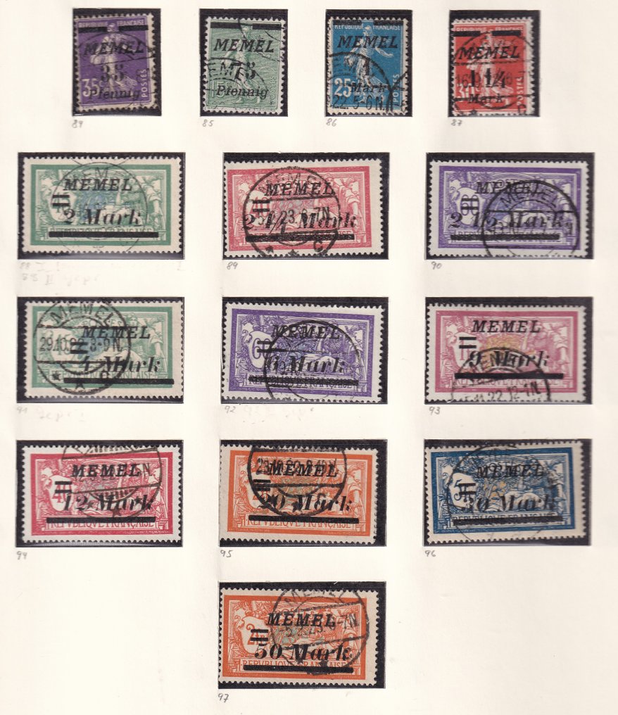 Memel 1922/1923 - Composition - Michel; 52/78,80/123 #4.3