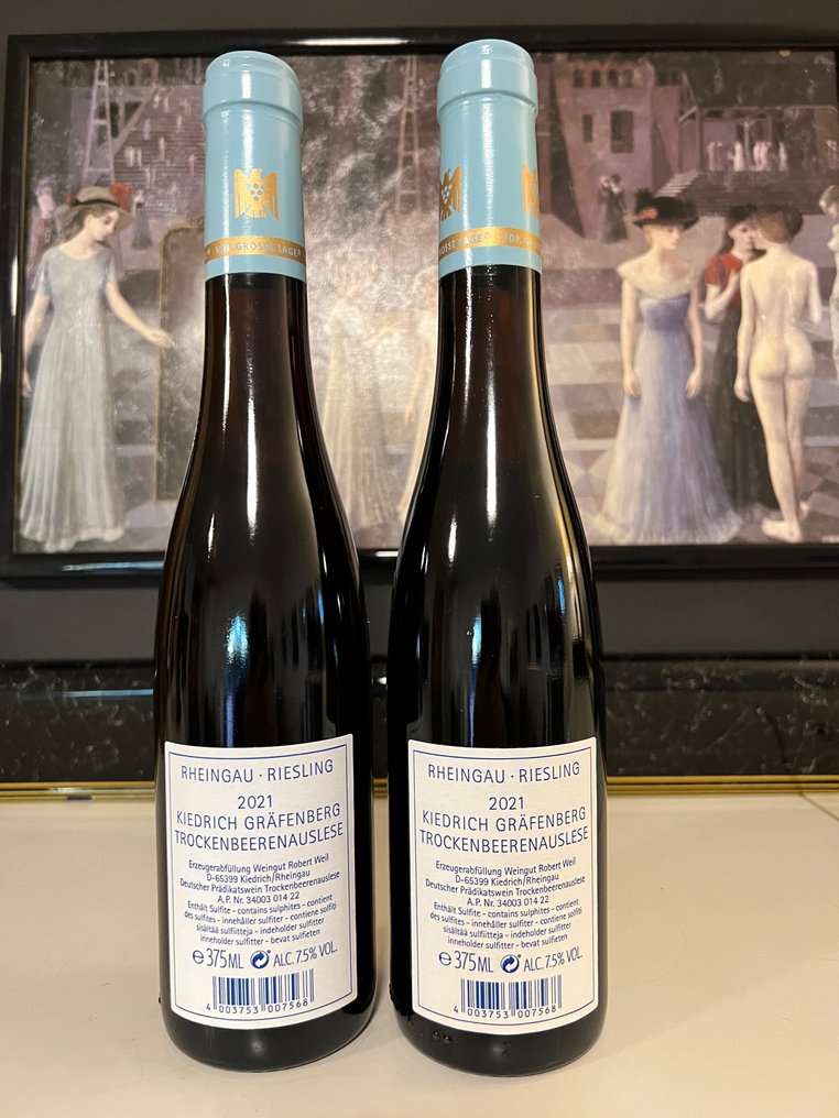 2021 Weingut Robert Weil Kiedricher Grafenberg Riesling Trockenbeerenauslese - Rheingau - 2 Half Bottles (0.375L) #1.0