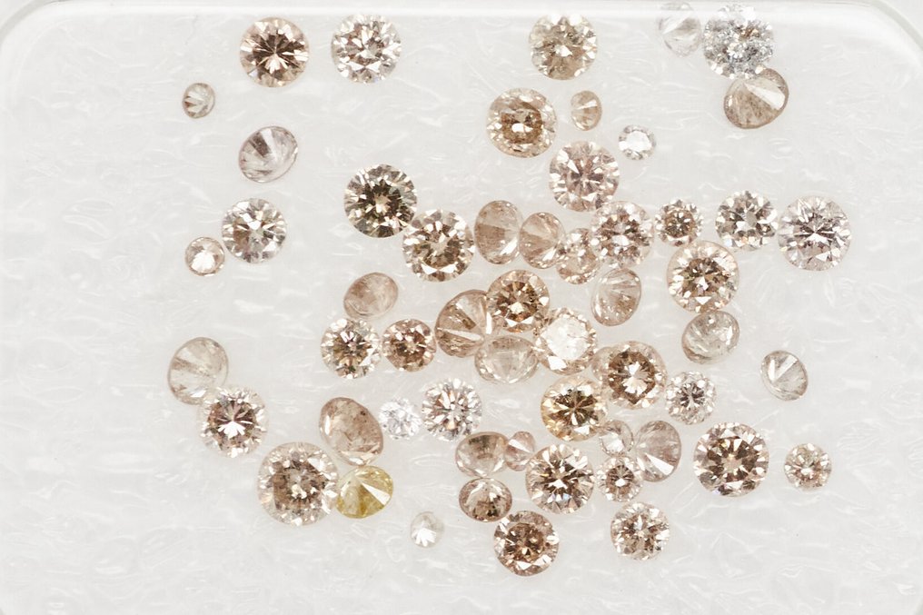 没有保留价 - 56 pcs 钻石  (天然)  - 0.84 ct - 圆形 - SI1 微内含一级, SI2 微内含二级, I1 内含一级, I2 内含二级, I3 - 安特卫普宝石报告（GRA） #1.0