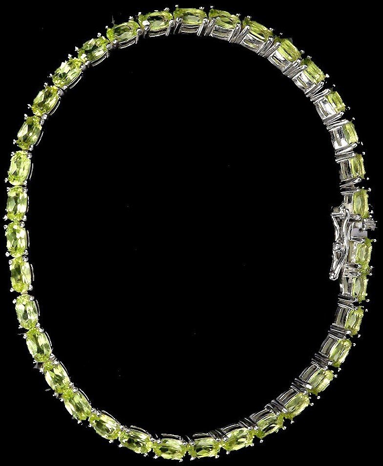 Fără preț de rezervă - Brățară Argint Periodot #2.1