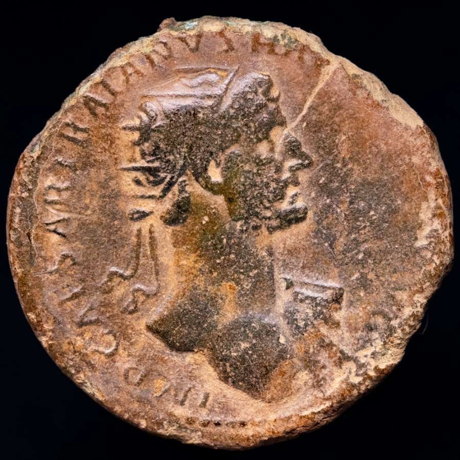 Impero romano. Adriano (117-138 d.C.). Dupondius Rome, AD 117. PONT MAX TR POT COS II, Fortuna seated to left  (Senza prezzo di riserva) #1.0