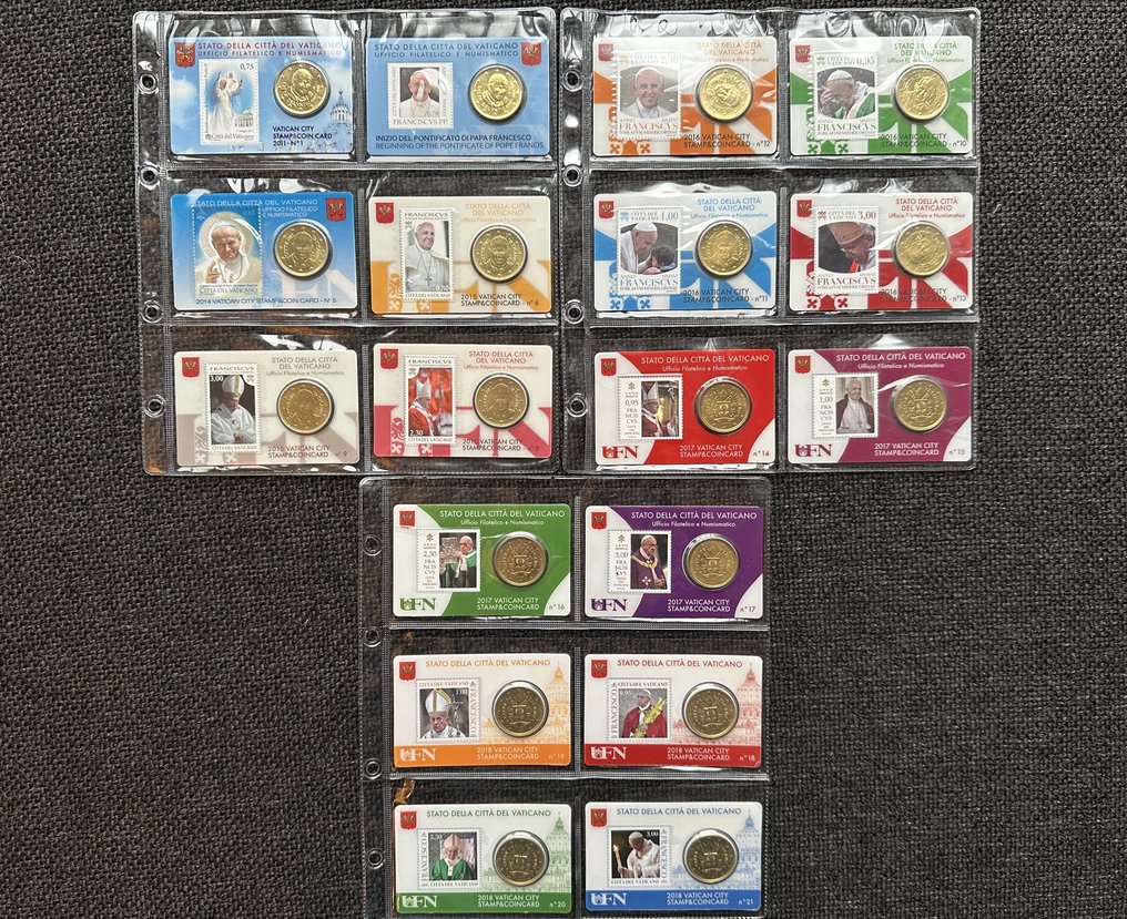 Vatikán. Coin Card 2011/2018 (18 stuks)  (Nincs minimálár) #1.0