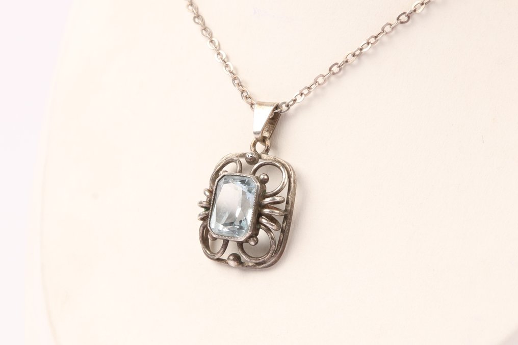 Sans prix de réserve - Collier avec pendentif Argent - pendentif art déco #2.1