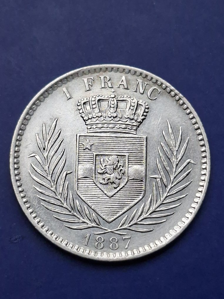 Belgisch-Congo. Leopold II. 1 Franc 1887 UNC #1.0