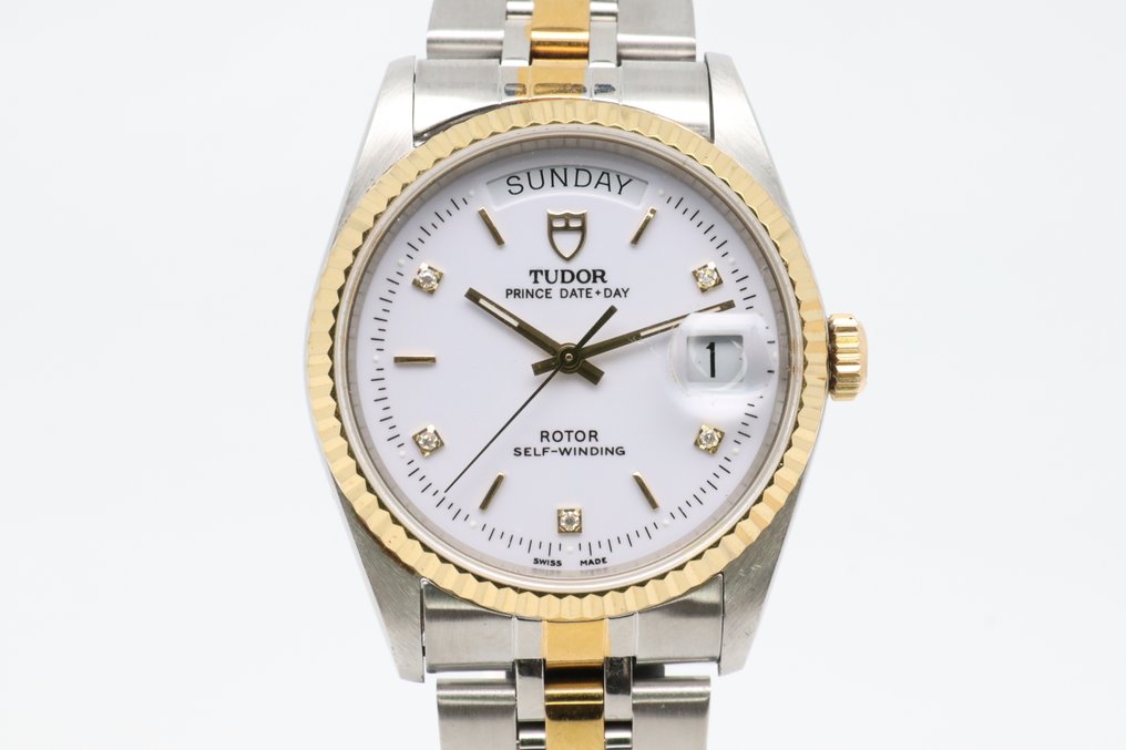 Tudor - Prince Date+Day - Sem preço de reserva - 76213 | White Dial w/ Diamonds - Homem - 2000-2010  #1.0