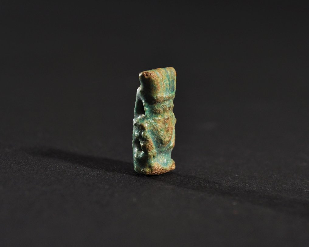 Ancient Egypt, Late Period Faience Bes amulet - 19.4 mm #1.0