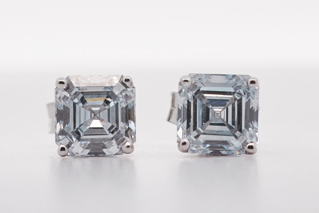 Zonder minimumprijs - Oorbellen - 14 karaat Witgoud - 2.02ct. tw. Diamant (Lab-grown) #1.0