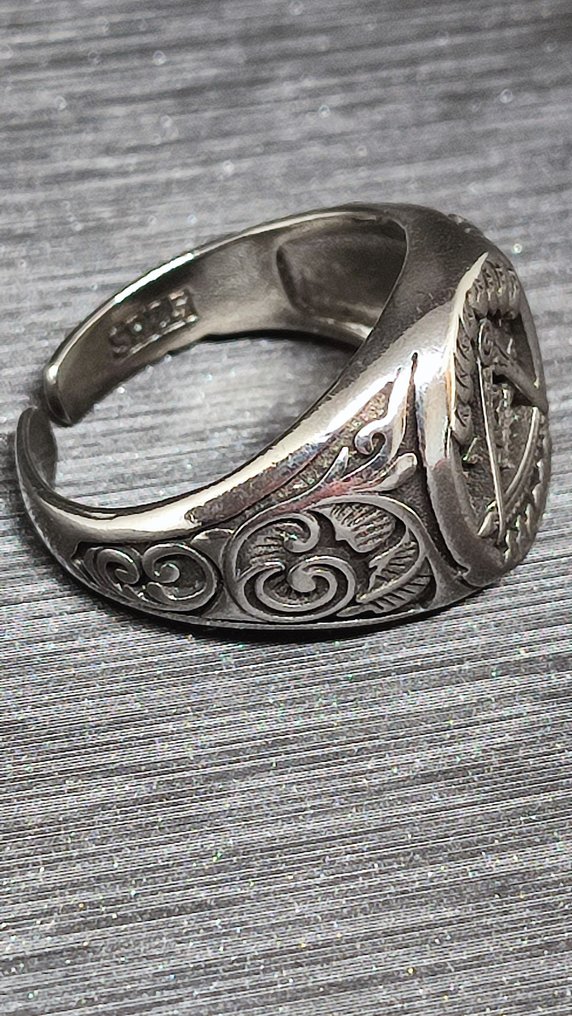 Motards - Silver .925 Free Masons Ring #3.2