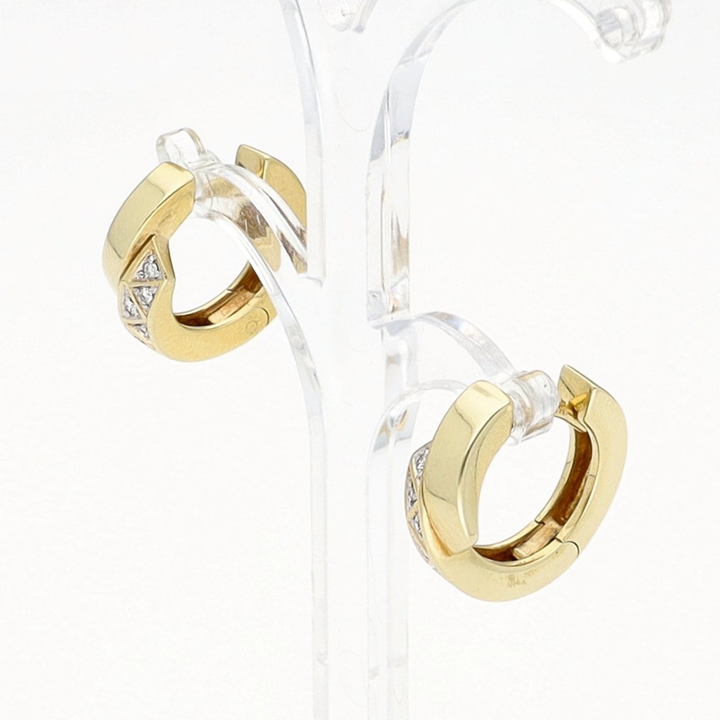 Σκουλαρίκια - 14 καράτια Κίτρινο χρυσό Διαμάντι (Φυσικό) #2.1