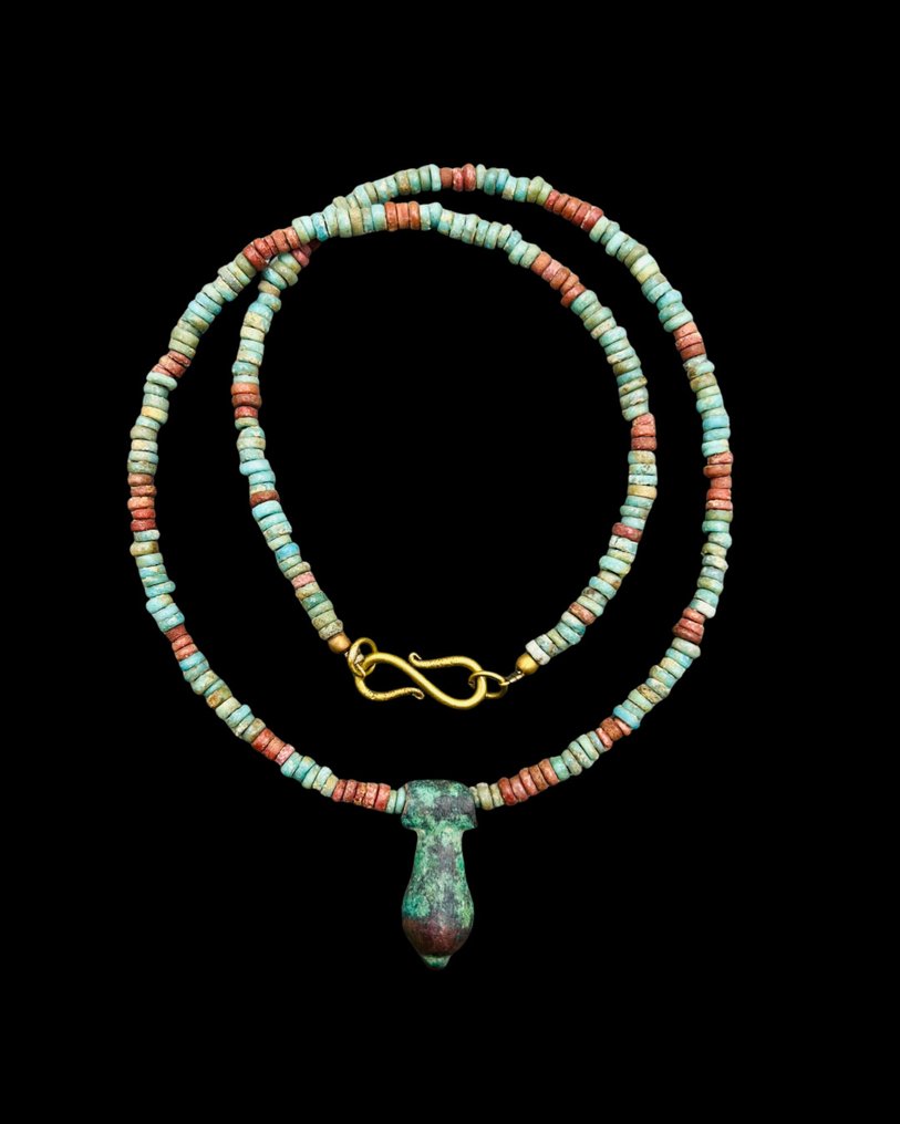 Κολιέ με χάντρες μουμίας από την Αρχαία Αίγυπτο και χάλκινο μενταγιόν (Συλλογή Ελβετίας πριν το - Αίγυπτος  (χωρίς τιμή ασφαλείας) #4.3