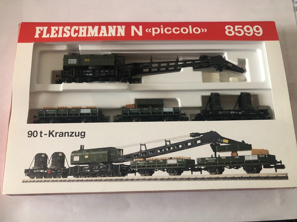 Fleischmann N - 8599 - Ensemble de wagons de marchandises pour trains miniatures (1) - Grue - DB #2.1