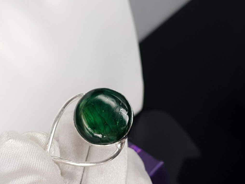 Ασημί, Φυσικός Πράσινος Λαβραδορίτης / Δωρεάν Αποστολή - Κρεμαστό κόσμημα #3.2