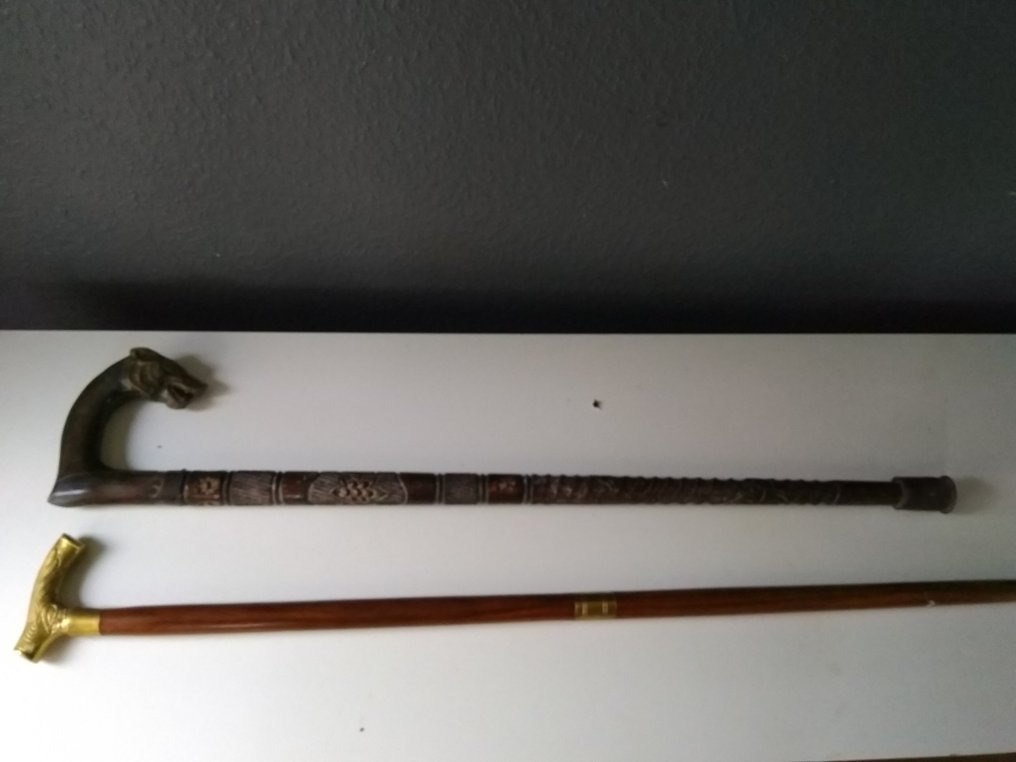 Walking stick  (2) - Wood, brass #1.0