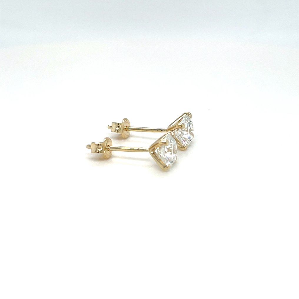 Ingen reservasjonspris - Øredobber - 14 karat Gull -  1.06ct. tw. Diamant (Lab-dyrket) #3.2