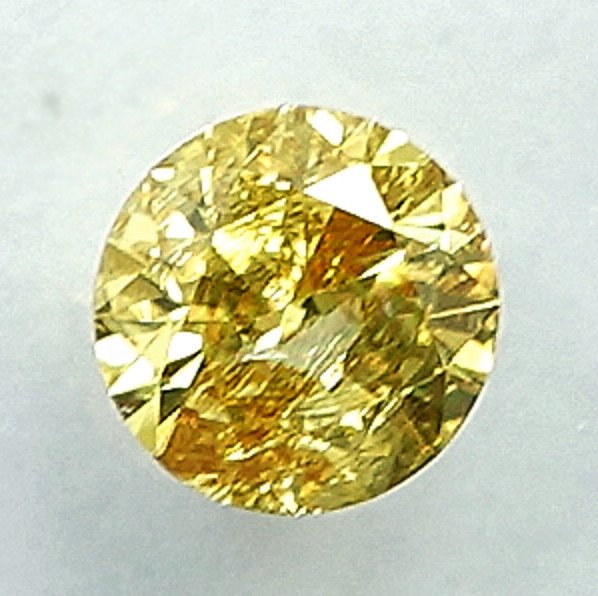 沒有保留價 - 1 pcs 鑽石  (天然彩色)  - 0.19 ct - 圓形 - Fancy intense 黃色 - I3 - 國際寶石學院（International Gemological Institute (IGI)） #2.1