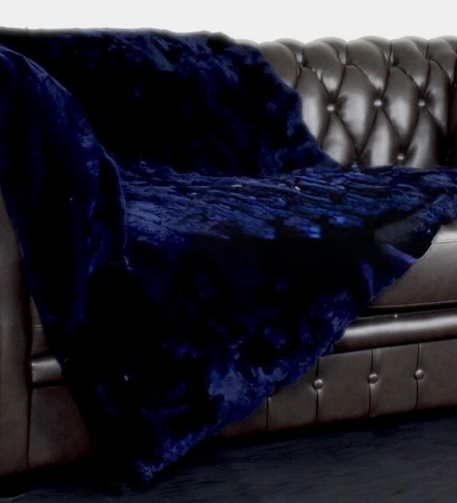 sötétkék - szőr - Takaró  - 220 cm - 110 cm - Rex Chinchilla #2.1