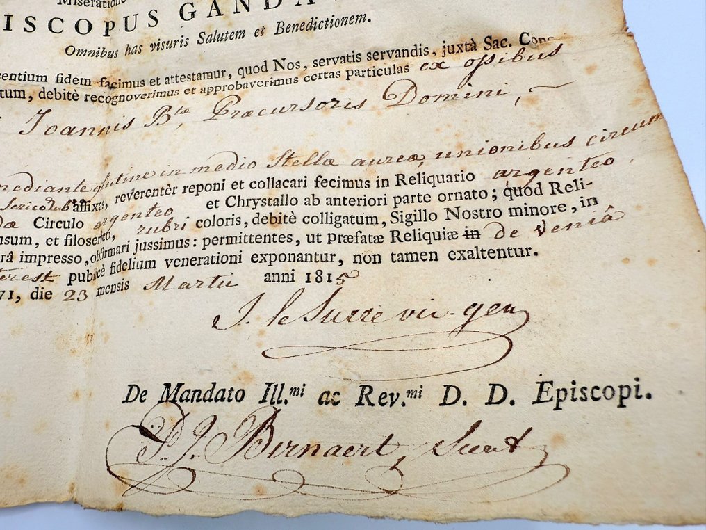 Relic document of Saint John B - Paper - 1800-1850 #3.2