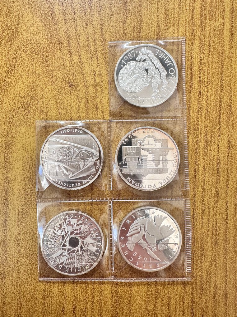 Duitsland, Bondsrepubliek 10 Mark anni vari (5 monete commemorative)  (Zonder minimumprijs) #1.0
