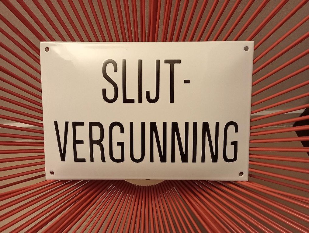 Enamel hotel board 'wear permit' 30x20 - Enamel sign - Enamel #1.0