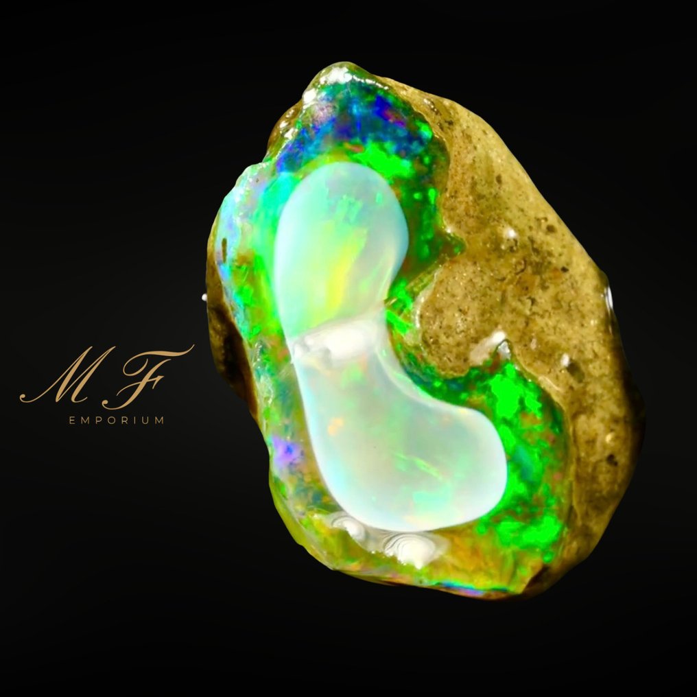 Μουσείο - 82 καράτια - Φάντασμα οπάλ φυσικό κρυσταλλικό AAA+++ - μη επεξεργασμένο Υψηλής ποιότητας κρυστάλλινο opale. - Ύψος: 35 mm - Πλάτος: 30 mm- 16.4 g - (1) #1.0