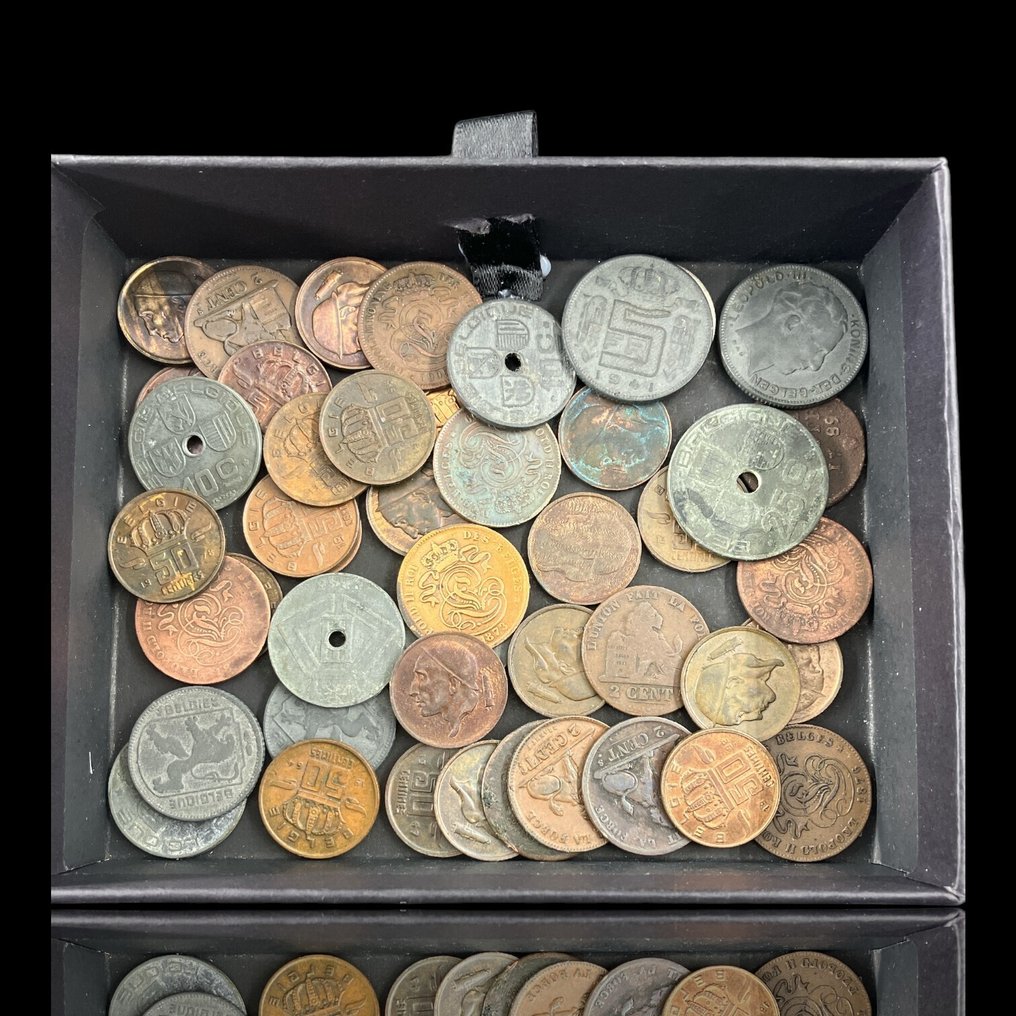 比利时. Lote de 46 Moedas da Bélgica, Várias datas, Vários Metais Várias datas  (没有保留价) #1.0