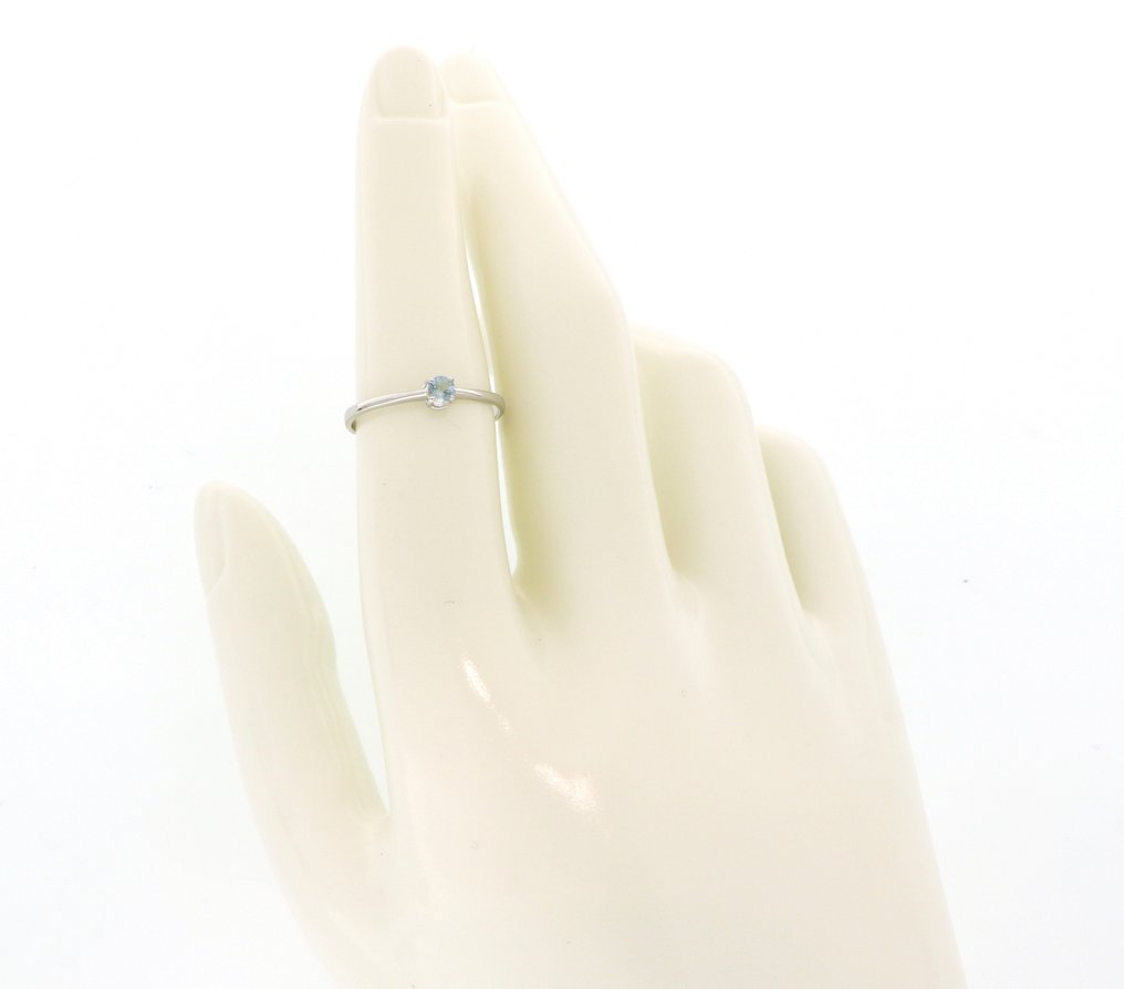 沒有保留價 - 戒指 - 18 克拉 白金 -  0.10ct. tw. 黃玉 #1.0