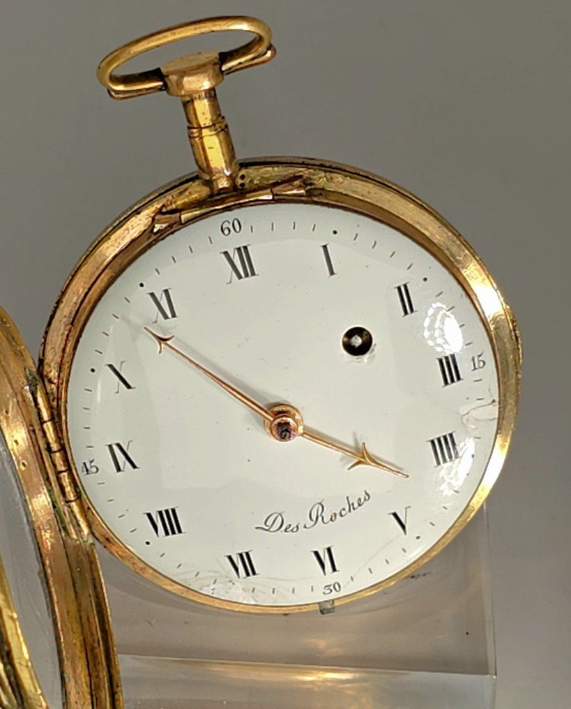 Des Roches Geneve - Lepine Spindeluhr - Emaillerückseite - Diamanten und Perlen - Der Fischfang - Schweiz um 1770 - Earlier than 1850 #3.2