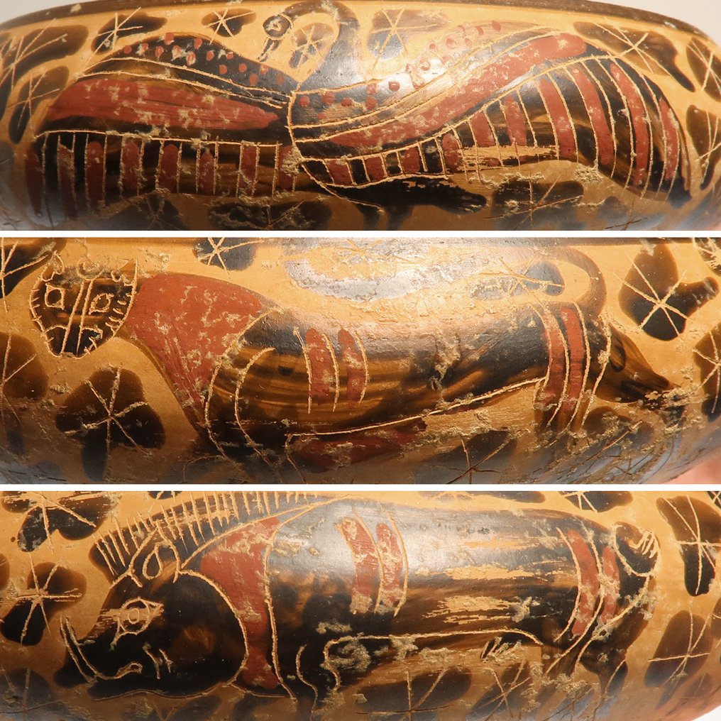 Antikes Griechenland, korinthisch Terracotta Große Kylix oder Plemochoë #4.3