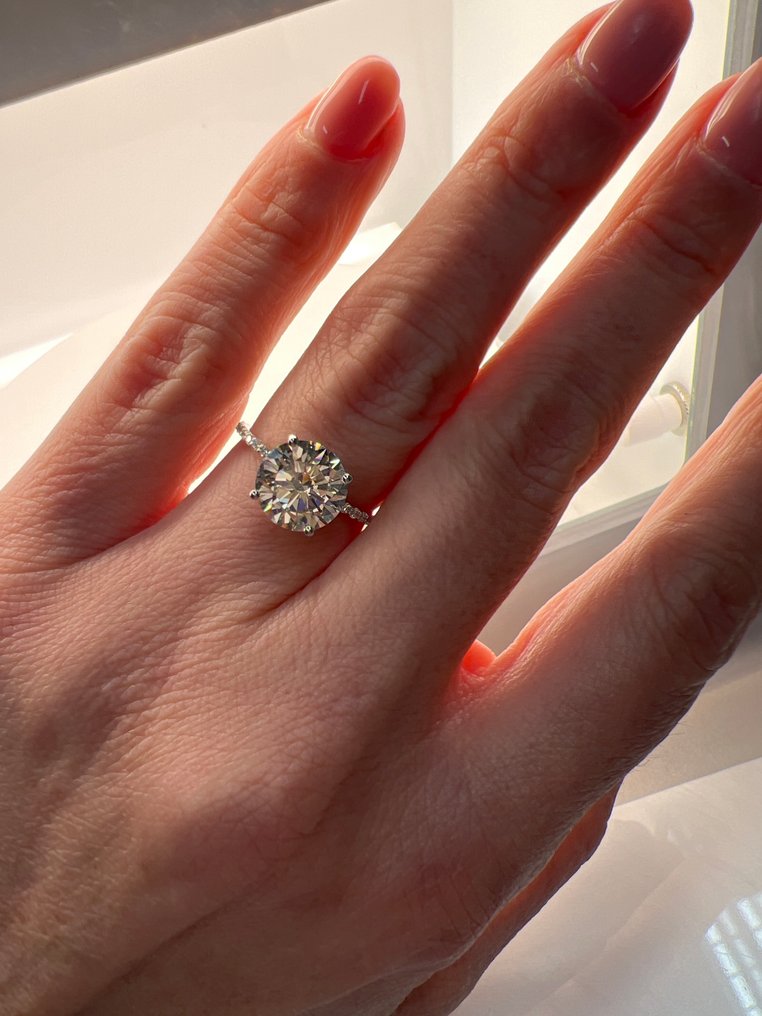 Zonder minimumprijs - Ring - 14 karaat Witgoud - 3.10ct. tw. Diamant (Lab-grown) - Diamant #4.3