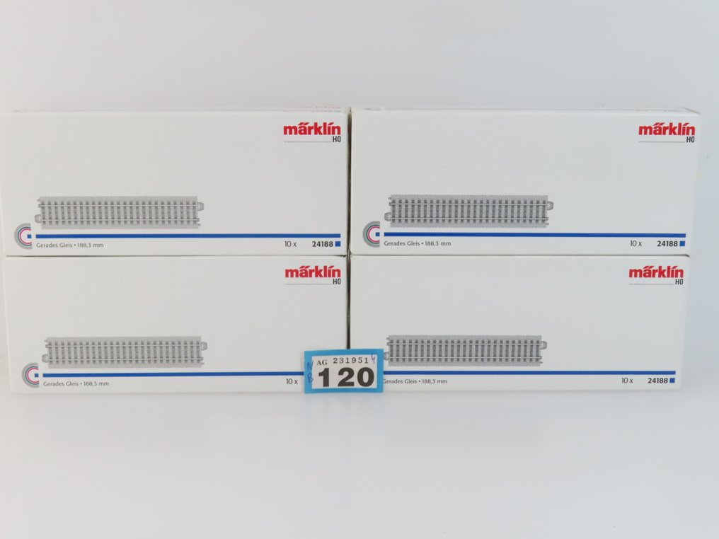 Märklin H0 - 24188 - Binari di modellini di treni (40) - 40 pezzi di binario diritti, C-rail #2.1