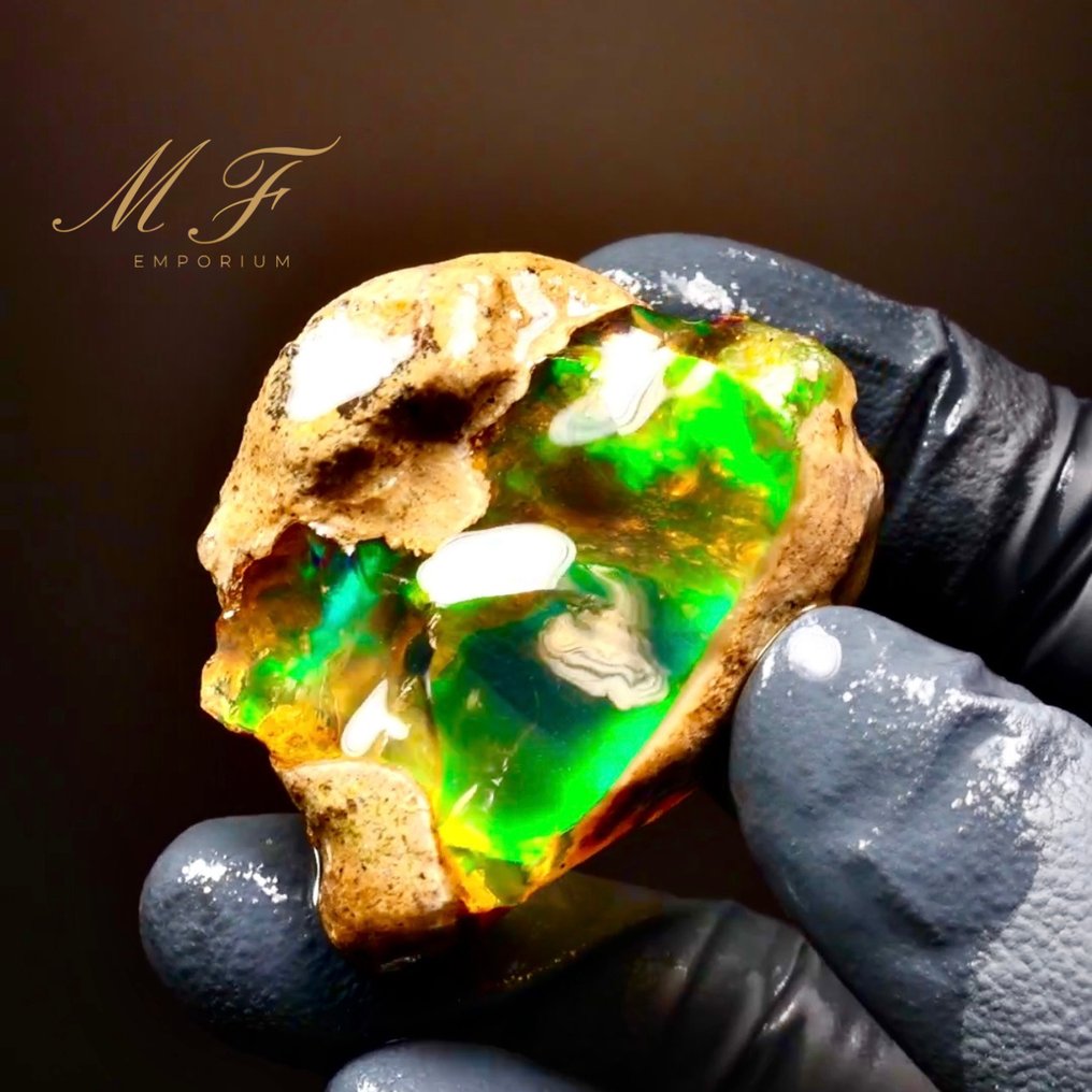 高级 -122 克拉 - 天然水晶欧泊 AAA+++ - 未经处理 高品质水晶欧泊 - 高度: 40 mm - 闊度: 30 mm- 24.47 g - (1) #1.0