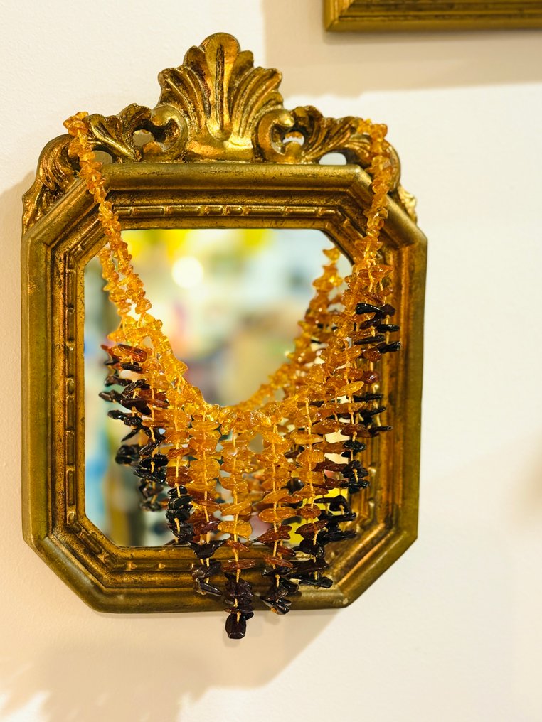 Κεχριμπάρι Κολιέ από φυσική Βαλτική Βηρύλλιο- 52 g - (1) #1.0