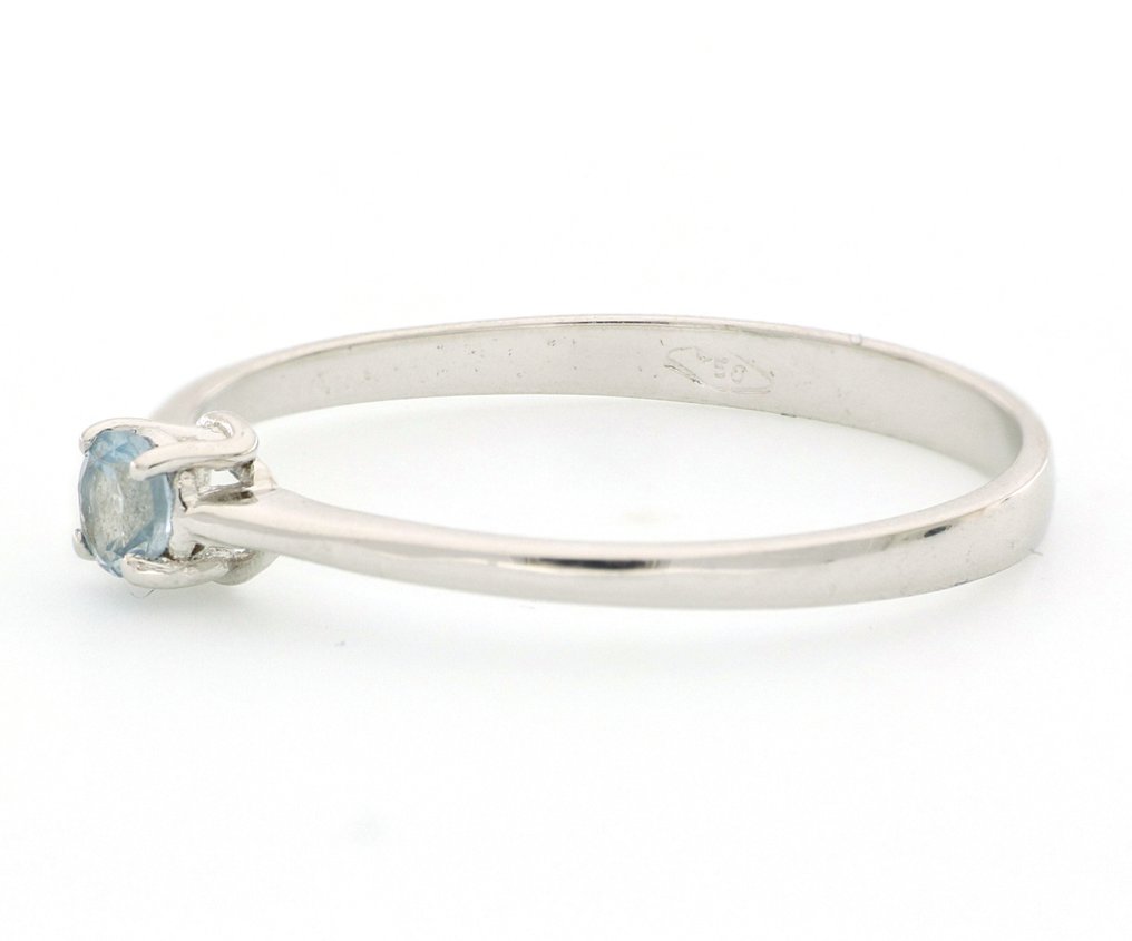 沒有保留價 - 戒指 - 18 克拉 白金 -  0.10ct. tw. 黃玉 #4.3